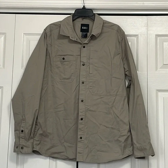 EUC 5.11 Tactical Shirt Mens Large Black Button Snap Long Sleeve Jackson 72548 - Picture 3 of 10